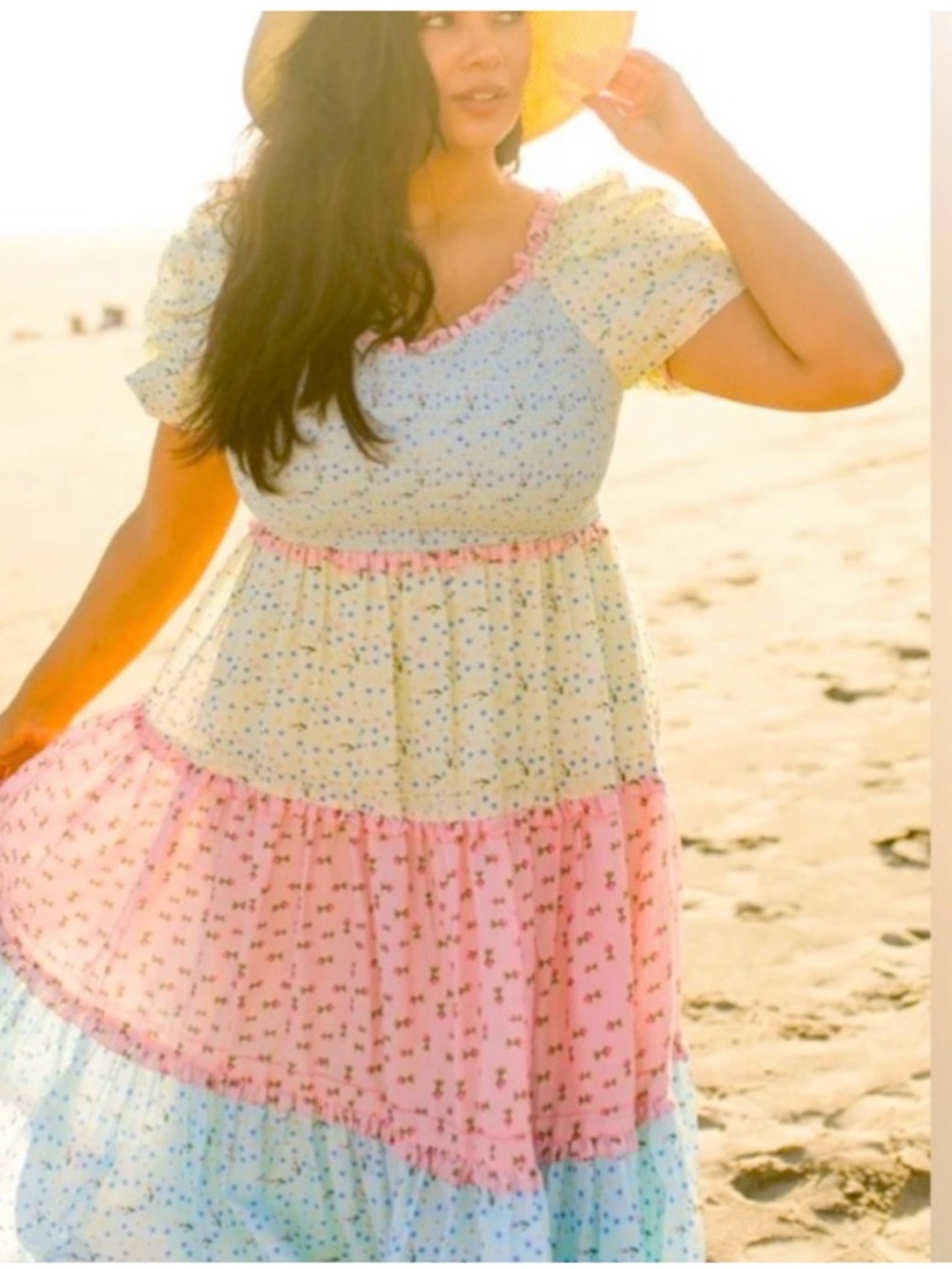 Ivy City Emily Pastel smocked floral Top dress